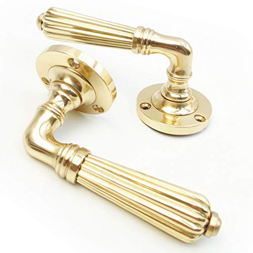 Türklinke aus poliertem Messing, Antik-Optik, Regency-Design, Türgriff