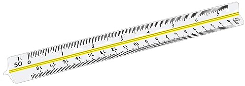 Utoolmart Architektonisches Maßstab-Lineal und Ingenieur-Maßstab, graviertes Plastik, dreieckiges Lineal, Zeichenwerkzeug, 15 cm Messbereich, 1 Stück