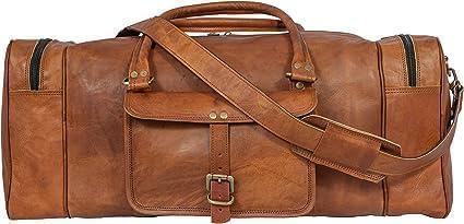 ALASKA EXPORTS Travel Holdall äkta läder duffelväska gym duffel weekendväskor | handbagage | övernattningshall | sportduffels – brun (71 cm x 25 cm x 30 cm), Brun, 28' INCH