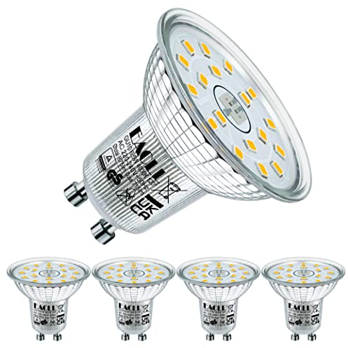 EACLL Lampadine LED GU10 6.5W Equivalente a Alogena 95W, Pacco da 4, 715lm 4000K Bianco Naturale, Faretti AC 230V senza Sfarfallio, Angolo a Fascio 120° Spot, Non Dimmerabile corta Riflettore Lampade