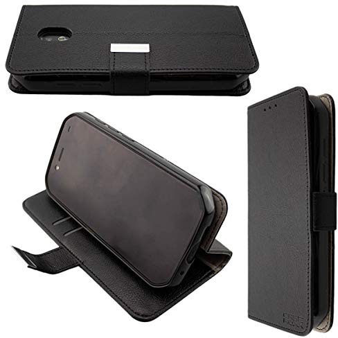 caseroxx Bookstyle-Case für Cat S42 / S42 H+, schwarz | Aufklappbare Buch-Schutzhülle mit Innenfächern und Rundumschutz für den Alltag, aus Kunstleder
