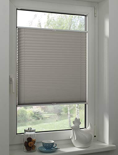 Sunpro24 Plissee auf Maß, Blickdichtes Faltrollo, Klemm-Montage, Sonnenschutzrollo, (B) 61-70 x (H) 211-220 cm, Beige