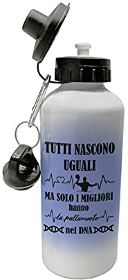 Overthetee Borraccia Pallanuoto “Tutti nascono uguali… nel DNA” in Alluminio con Tappo Sport + Moschettone