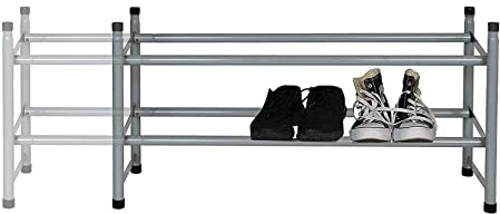 Hyfive Schuhregal, 2 Etagen, ausziehbar, Schuhaufbewahrung, Organizer, Flur, ordentlicher Kleiderschrank, platzsparend