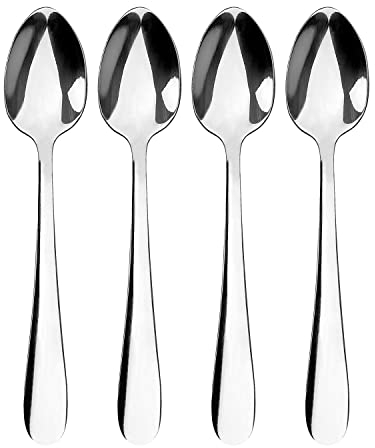 Tala Cucharas de espresso de acero inoxidable, juego de 4 piezas, acero inoxidable de calidad ideal con acabado pulido espejo, aptas para lavavajillas, color plateado metálico