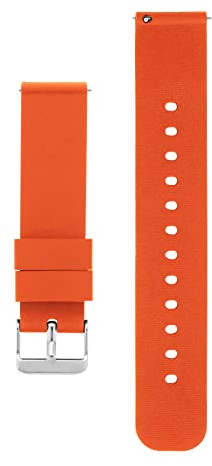 Cobee Silicone Watch Bands - Quick Release Waterproof Soft Rubber Replacement Straps with Silver Plated Stainless Steel Buckle (20mm-Orange)