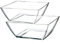 Konzept 11 - Salatschüssel Eckig Obstschale 19x19 cm 2 Stück Set, Glasschalen 1,7L Transparent Snackschale Dickes Glas, Glasschüssel Spülmaschinenfest