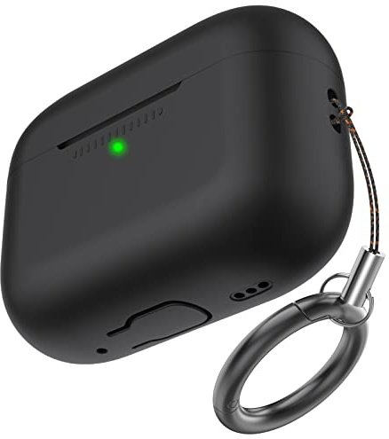 AhaStyle Silikon Hülle für Airpods Pro 2 (2023/2022/2019) | Ganzkörper Cover Skin für AirPods Pro 2nd/1st Generation (USB-C/Lightning-Kabel), mit Schlüsselanhänger