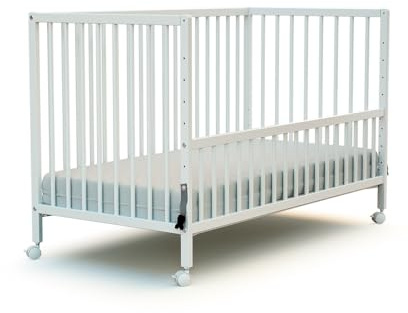 Webaby - Lettino neonato Cosleeping 60x120 cm LIO | Bianco | Legno massiccio | Dalla nascita | Regolabile in altezza | Letto a doghe o letto Cododo | Rete a doghe