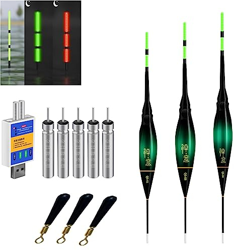 3 Stück Led Posen Angeln Mit Bissanzeiger, Posen Angeln Mit Gravity Sensing Und Basis, Angel Zubehör Zum Tauchgebiet Angeln Am See, Fluss Oder Teich. (A)