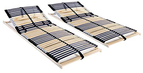 BULANED Lattenroste 2 STK. mit 42 Latten 7 Zonen, Rolllattenrost, Matratze, Familienbett, Bett, Funktionsbett,90 x 200 cm