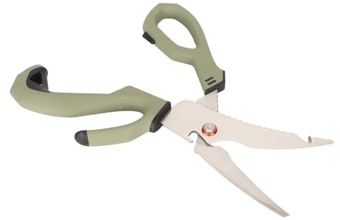 Ciseaux de Cuisine Polyvalents en Acier Inoxydable, Coupe-os de Poisson Amovible avec Poignée Ergonomique pour le Camping en Plein Air, les Outils de Pêche et la Vie Quotidienne
