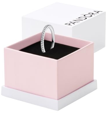 Pandora Timeless Anillo de eternidad de plata de ley con circonitas cúbicas transparentes, talla 54