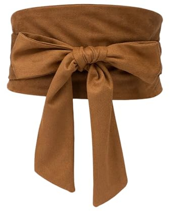 VekkEr Wickelgürtel aus breitem Wildleder, Korsett, Cinch-Gürtel für Damen, Blusen, Kleider, Kummerbunde, Accessoires