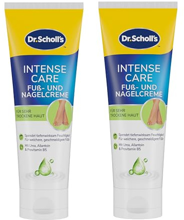 Scholl reichhaltige Fuß- und Nagelcreme - ideal für raue und sehr trockene Füße - mit Urea und Vitamin-Komplex - steigert den Feuchtigkeitsgehalt - 75 ml (Packung mit 2)