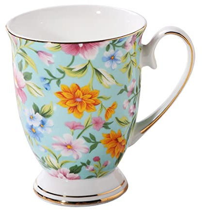 Rurunklee Tasses à café, 300 ML, Tasses Florales, Porcelaine Anglaise, Tasse à thé, Tasses à café, Tasses à thé