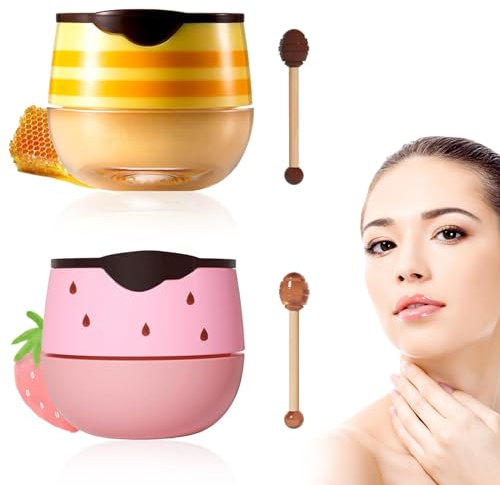 Honeybalm Lip Balm - Moisturizing Honey Pot Balm for Dry and Peeling Lips, Reduces Lines, Suitable for Women and Girls