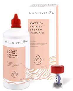 MAGNIVISION Katalysatorsystem Peroxidlösung für Kontaktlinsen, 360 ml Peroxid-Lösung für weiche Kontaktlinsen zur täglichen Reinigung und Aufbewahrung, boratfrei & made in Europe
