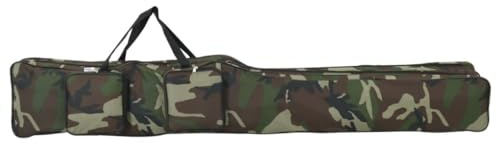 vidaXL Angelrutentasche Grün Tarnfarben 150 cm Oxford-Gewebe