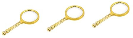FOMIYES 3St tragbare Lupe Beobachtungslupe Juwelier-Lupe bastelutensilien lupenglas Rutschfester greifdorn Glaslupe Magnifier Magnifying Glasses lupenbrillen Vergrößerungslinse Golden