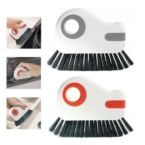 Juego de cepillos de limpieza multifunción 2 en 1, cepillo de limpieza mágico para ventanas y cocina, con herramientas de limpieza acanaladas, cepillo de limpieza de grietas para puerta corredera,