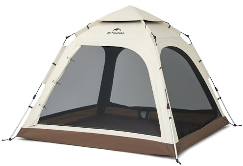 Naturehike Ango - Tenda pop-up con tenda da campeggio per 3 persone, facile da montare, tenda automatica, impermeabile, antivento, anti-UV, per parchi famiglie, campeggio, escursionismo, attività