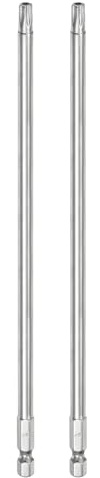 QUARKZMAN 2pz T30 Bit Torx di Sicurezza 1/4 Attacco Esagonale Acciaio S2 | 8 Lungo, Magnetica, Bit Stellato Antimanomissione con Foro, per Cacciavite, per Viti di Fissaggio