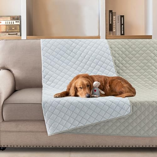 BellaHills wasserdichte Hundedecke Mittelgroße Hunde -102 x 127cm Hundematte Waschbar, Hundedecke Sofaschutz, Katzendecke Flauschig und Weich, Schutzdecke für Sofa, Französische Eiche