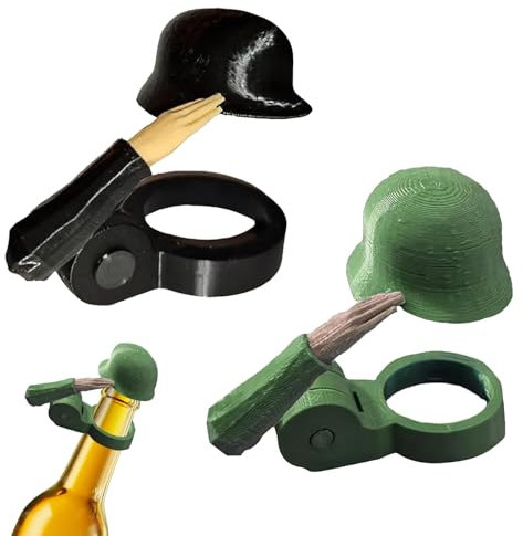 2 Stück Soldat Salut Bierflasche Helm,Flaschenverschluss Bierflaschen,Kreative Und Lustige Formen,Wiederverwendbar,Hält Getränke Sauber,Geeignet Für Partys Und Veteranenliebhaber (Schwarze)
