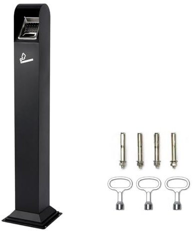 YCOVSFP Cendrier Vertical Extérieur 117 Cm, Poubelle sur Pied en Acier Inoxydable (avec Clé), for Bureaux Commerciaux, Restaurants, Bars