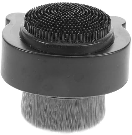 OUNONA Silikon Gesichtsreinigungsbürste Ergonomisch Doppelseitige Hautpflege und Peeling mit Schutzkappe Weich und Porentief Reinigend Schwarz für Männer und Frauen Zuhause und Reisen