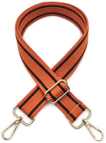 Correa para Bolsos Bandolera Multicolor, 3.8cm Anchura Correa de Hombro Ajustable con Mosquetón Dorado para Reemplazable Correa Bolso Crossbody de Mujer, Naranja-Marrón, 108