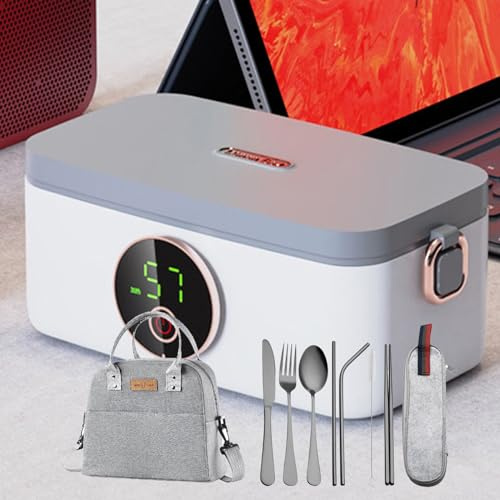 Scaldavivande Elettrico, Batteria Wireless da 16000 mAh, 6 Livelli di Conservazione del Calore, Contenitore per Il Pranzo da 1 Litro