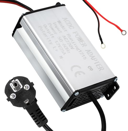 ISINEVER Adaptateur secteur 230 V vers 12 V 25 A pour chauffage auxiliaire 2 kW 5 kW 8 kW Chauffage diesel | Pour voiture, camping-car, caravane, bateau, garage ou l'intérieur