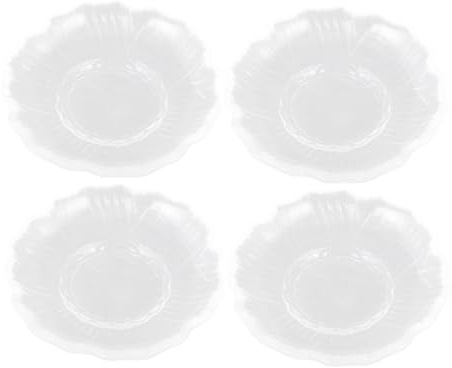 Gatuida 4 Pcs Clear Glass Tea Saucer Plates Round Transparent Snack Dishes Multipurpose Tea Bag Holders for Home Kitchen Tableware Traditional Design