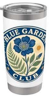 Cyanotype Botanical Fern Wildflower Art Stainless Steel Insulated Tumbler