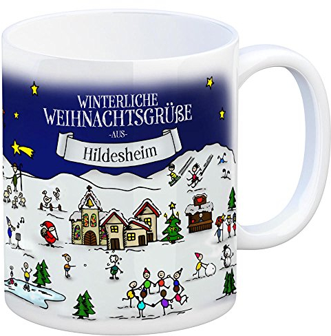 trendaffe Hildesheim Weihnachten Kaffeebecher mit winterlichen Weihnachtsgrüßen - Tasse, Weihnachtsmarkt, Weihnachten, Rentier, Geschenkidee, Geschenk