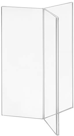 Zeigis Menükartenhalter 3-Seitig 1/2 DIN A5 / Sternform - Acrylglas | Einschubformat: 6x 70,4x210mm oder 3x A5 mittig gefaltet / UV-beständiges glasklares Acryl / Restaurant, Bistro