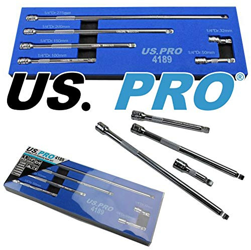 Lot de 6 barres d'extension oscillantes de 6,35 mm dans un plateau en mousse US Pro