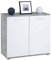 IDIMEX Buffet Salle à Manger Chicago L 91 cm en Bois Coloris béton et Blanc avec 2 Portes, Meuble Rangement pour Cuisine ou Salle à Manger