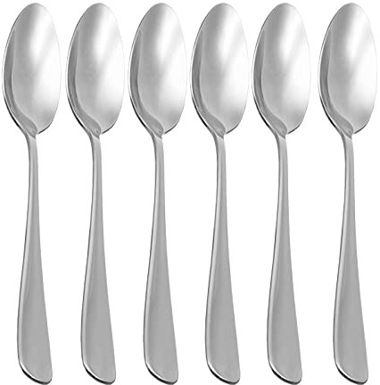 various Set di cucchiai da zuppa 6 pezzi, cucchiaio da minestra, cucchiaio da tavola, in acciaio inox e finitura lucida. Lavabile in lavastoviglie collezione Minimal (cucchiaio da zuppa)