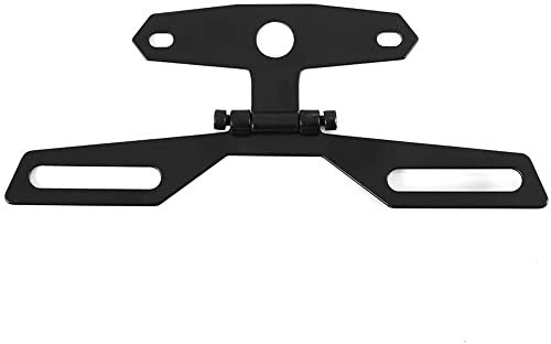 CENPEK Support de feu arrière, support de plaque d'immatriculation universel pliable en alliage d'aluminium pour moto, VTT, moto tout-terrain, noir