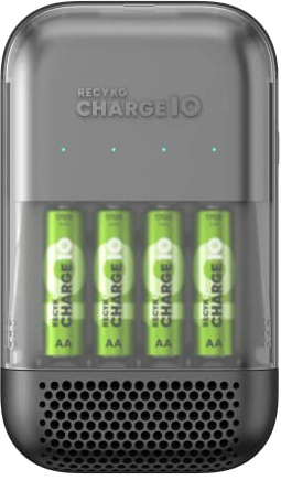 GP ReCyko Charge 10 Ultra Fast charger is the worlds fastest NiMH rechargeable battery charger., Black