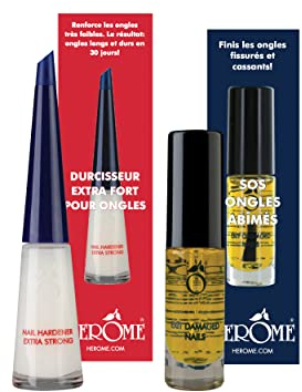 Herome Combi-Pack Soin SOS Ongles Abîmés & Durcisseur Extra Fort Pour Ongles (Exit Damaged Nails 7ml. & Nail Hardener Extra Strong 10ml.)