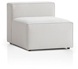 Traumnacht Genua Modular Sofa, individuell kombinierbare Wohnlandschaft, Sitzelement ohne Armteil - strapazierfähiges Möbelgewebe, produziert nach deutschem Qualitätsstandard, weiß