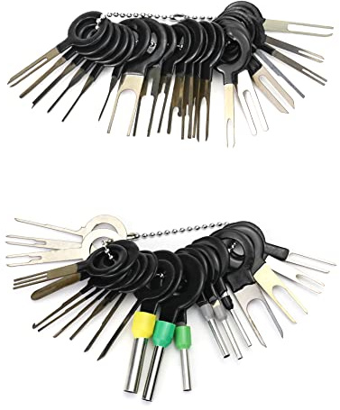 QWORK® 41 Piezas Extractor de Pines Coche, Herramienta de extracción de Conector de Cable de automóvil, para la mayoría de los terminales de Conector