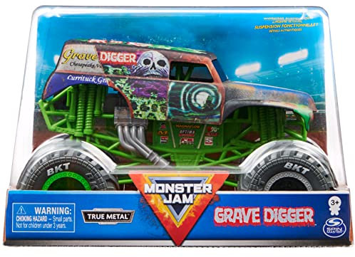 Monster Jam, Camión monstruo oficial de Grave Digger, vehículo fundido a presión, escala 1:24