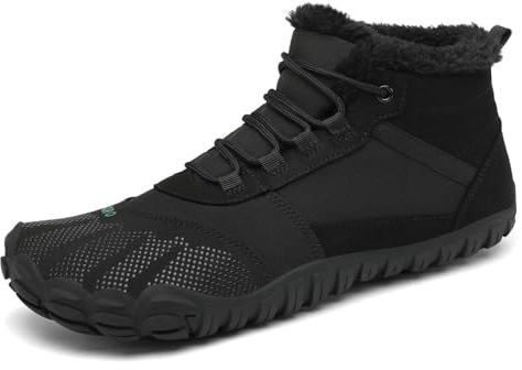 SAGUARO Winter Barfußschuhe Herren Barfuss Schuhe Damen Winter Gefüttert Winterschuhe Wasserabweisend Winterstiefel Winterboots Schneeschuhe Schwarz, Gr.39