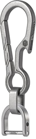 KeyUnity Clip de porte-clés en titane EDC avec ouvre-bouteille, porte-clés facile mousqueton à dégagement rapide pour hommes