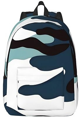 AthuAh Marine Camouflage Casual Rucksack & Seesack, geeignet für Reisen, Ausgehen, Outdoor-Aktivitäten und so weiter., Schwarz , M